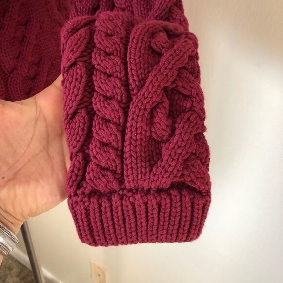 Burberry Brit Maroon Fisherman Cable-knit sweater - Picture 5 of 12